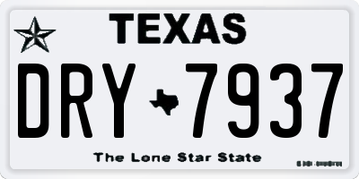TX license plate DRY7937