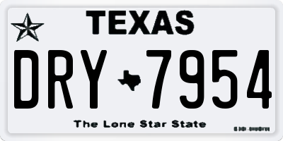 TX license plate DRY7954