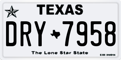 TX license plate DRY7958