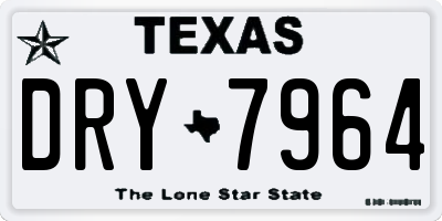 TX license plate DRY7964