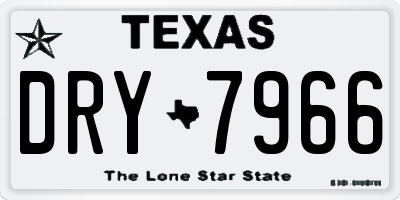 TX license plate DRY7966