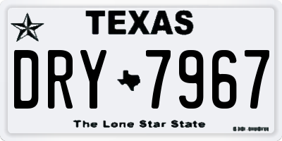 TX license plate DRY7967