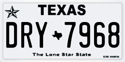 TX license plate DRY7968