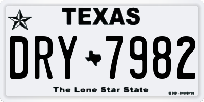 TX license plate DRY7982