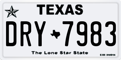 TX license plate DRY7983