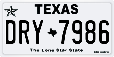 TX license plate DRY7986