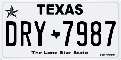 TX license plate DRY7987