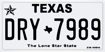 TX license plate DRY7989