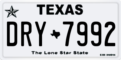 TX license plate DRY7992