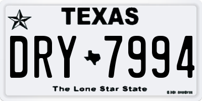 TX license plate DRY7994