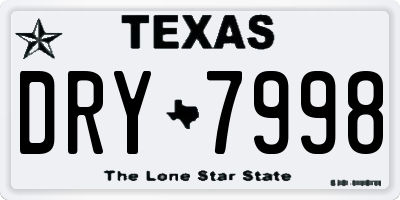 TX license plate DRY7998