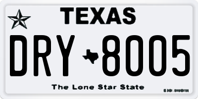 TX license plate DRY8005