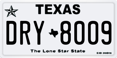 TX license plate DRY8009