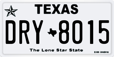 TX license plate DRY8015