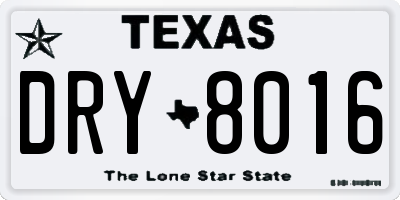 TX license plate DRY8016