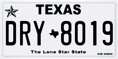 TX license plate DRY8019