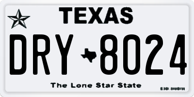 TX license plate DRY8024