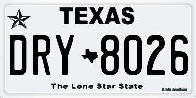 TX license plate DRY8026