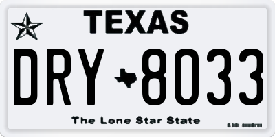 TX license plate DRY8033