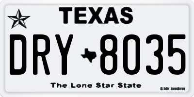 TX license plate DRY8035