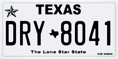 TX license plate DRY8041