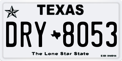 TX license plate DRY8053