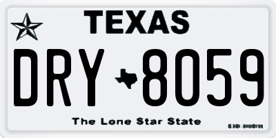 TX license plate DRY8059
