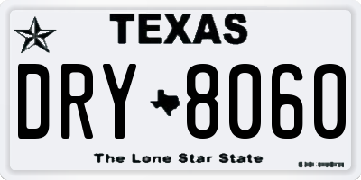 TX license plate DRY8060