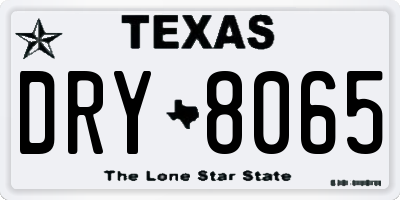 TX license plate DRY8065