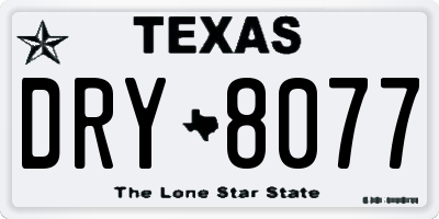 TX license plate DRY8077
