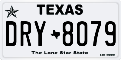 TX license plate DRY8079