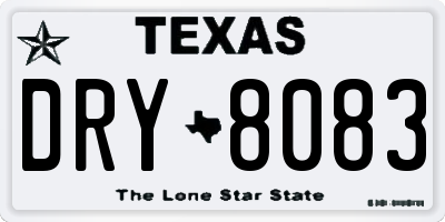 TX license plate DRY8083