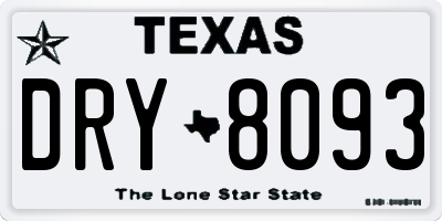 TX license plate DRY8093