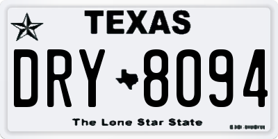 TX license plate DRY8094