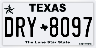 TX license plate DRY8097