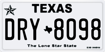 TX license plate DRY8098