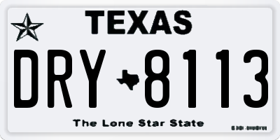 TX license plate DRY8113