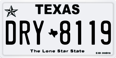 TX license plate DRY8119