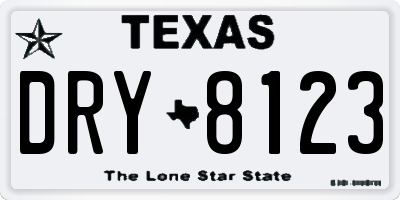 TX license plate DRY8123