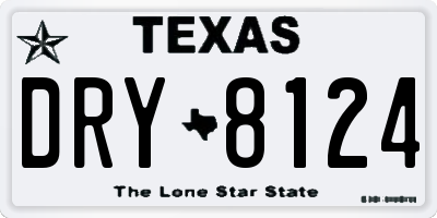 TX license plate DRY8124
