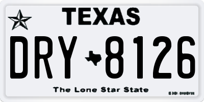 TX license plate DRY8126