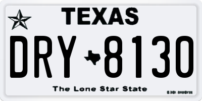 TX license plate DRY8130
