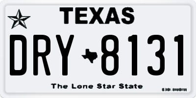 TX license plate DRY8131