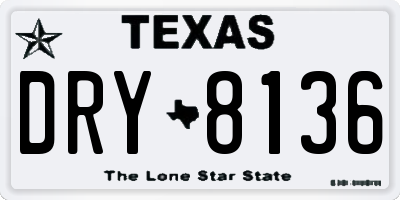 TX license plate DRY8136