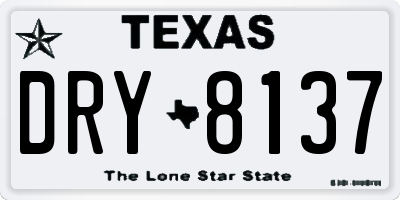 TX license plate DRY8137