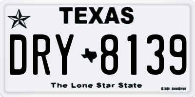 TX license plate DRY8139