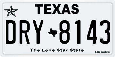 TX license plate DRY8143