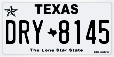 TX license plate DRY8145