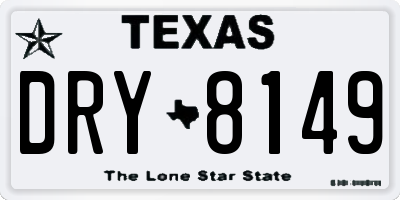 TX license plate DRY8149