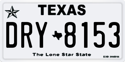 TX license plate DRY8153